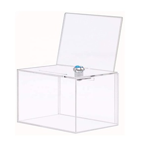 Boîte à cartes de mariage personnalisée en acrylique avec serrure, boîte à bulletins en plexiglas, boîte à dons - Product Image 1