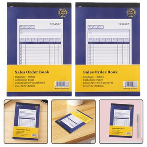 Carnet de factures personnalisé avec logo, <span class=keywords><strong>2</strong></span> feuillets, A5, copies autocopiantes, 8,3x5,5 pouces, papier autocopiant, carnet de reçus en carton, bon de commande A4 - Product Image 2