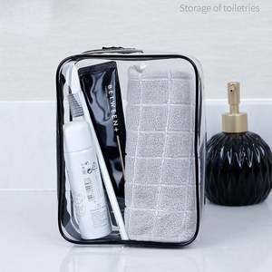 Organisateur de trousse de maquillage transparent en PVC résistant à l'eau de grande capacité pour voyage en plein air avec fermeture à glissière - Product Image 5