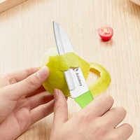 Vente en gros de couteaux d'office couleur bonbon, briquet portable avec couvercle de sécurité, couteaux à fruits tranchants