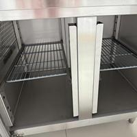 Table de préparation réfrigérée horizontale Belnor en acier inoxydable, 2 portes, à température unique, refroidie par air, pour pizzas et salades, automatique