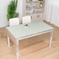 Nappe rectangulaire transparente en PVC RNPT, motif petites fleurs dorées, pour réceptions de mariage et tables de banquet