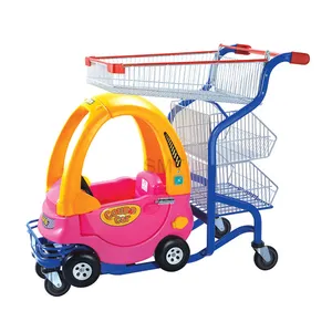 Supermarket Plastic Children/kids Shopping Trolley With Toy Cart