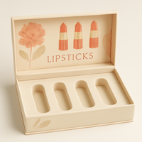 Boîte de rangement pour rouge à lèvres personnalisée, emballage cosmétique en carton rigide, coffret cadeau, imprimé floral