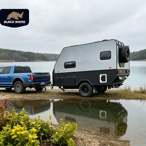 Remolque de Camping de Doble Eje a Bajo Precio, Caravana de Viaje Todoterreno de Alta Resistencia Equipada con Sistema Sanitario Completo - Product Image 1