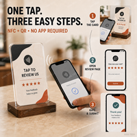 Tarjeta NFC Personalizada Vorx Tech para Reseñas de Google, NTAG213 PVC, Tarjeta con Código QR para Reseñas de Negocios, OEM