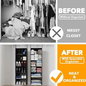 Organisateur de rangement suspendu pour vêtements, pliable, multifonctionnel, 24 compartiments, lot de 2, tendance - Product Image 6