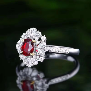 Anillo de rubí natural vintage SGARIT, oro macizo de 18 quilates, 0.6 quilates, piedra preciosa certificada por GUILD, joyería fina de boda para mujer - Product Image 3