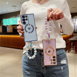 เคสโทรศัพท์มือถือแบบสายรัดข้อมือรูปหัวใจ ชาร์จแม่เหล็กได้ สำหรับ Samsung S25 S21S22 S23 S24Ultra  วัสดุ TPU นิ่มเคลือบผิว - Product Image 2