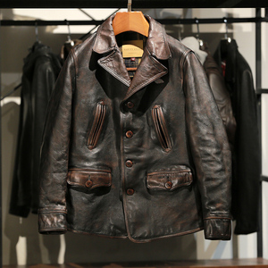 Abbigliamento all'Ingrosso Giacche da <span class=keywords><strong>Uomo</strong></span> Casual Antivento Personalizzate in Vera <span class=keywords><strong>Pelle</strong></span> di Cavallo di Alta Qualità - Product Image 1