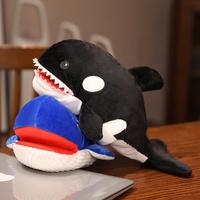 Vente en gros d'animaux marins jouets en peluche comprenant requin baleine caméléon crocodile pieuvre pingouin marionnette à main en nylon PP coton