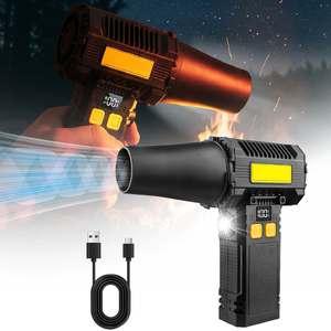 Ventilador Turbo Portátil Recargable por USB con Pantalla Digital, Luz LED, Soplador de Aire de Alta Velocidad para Detallado de Autos y Camping - Product Image 5