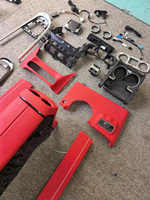 Kit de modification intérieur pour Mercedes Benz Classe G W463, mise à niveau W465, garniture de console centrale en cuir rouge pour G500, G55, G63, G350