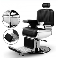 Fauteuil de Barbier Antique pour Salon de Beauté, Chaise de Coiffure en Acier Inoxydable, Fauteuil de Coiffure pour Salon