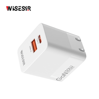 Adaptateur secteur USB-C WISESIR 30W GaN à charge rapide PD 3.0 avec protection OTP pour téléphones Android