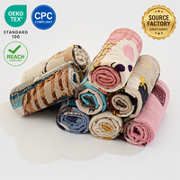 Serviette de toilette pour bébé en coton 4 couches EM ODM, logo personnalisé, imprimé jacquard animal, marque privée, vente en gros directe d'usine