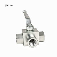 Vanne à boisseau sphérique 3 voies haute pression en acier inoxydable Klion, type L/T, manuelle, hydraulique, filetage mâle/femelle à souder, pour huile et gaz, OEM ISO9001