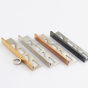 Échantillon gratuit de profilé décoratif en aluminium pour <span class=keywords><strong>coins</strong></span> de carrelage, bande de finition métallique pour coin mural - Product Image 5