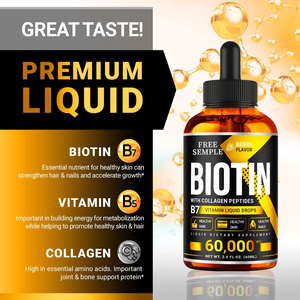 Gotas líquidas de colágeno de biotina, bebida de colágeno líquido rápido para el cabello, uñas, cuidado de la piel, vitamina <span class=keywords><strong>B7</strong></span>, adultos, no mujeres embarazadas - Product Image 3