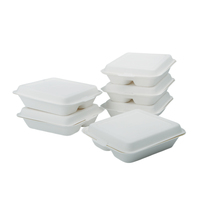 Boîtes à emporter personnalisées boîte à lunch jetable pour restaurant contenants à emporter à 2 compartiments contenants alimentaires biodégradables en canne à sucre