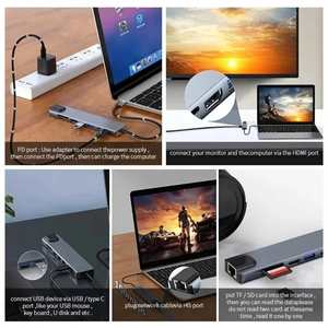 Type-C Expansion <b>USB</b> <b>HDMI</b> Ethernet Adapter Computer <b>Converter</b> 8-in-1 Docking Station - Product Image 4