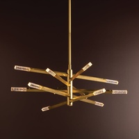 Lustre à Led Moderne Américain de Luxe Vintage en Laiton Finition pour Restaurant Salon Villa