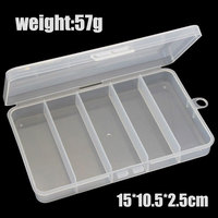 Engins de pêche 15.5*10.5/17.7*11.5cm boîte petite moyenne grande boîte d'appât de leurre boîte d'appât en plastique Transparent