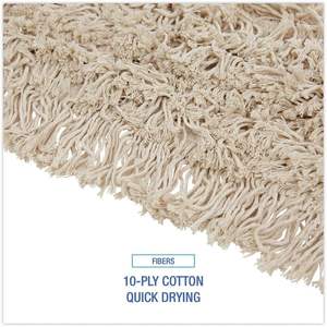 "18x3 In. <b>Microfiber</b> Rectangle <b>Mop</b> Pad for Boardwalk BWK1018 with 360 Rotating Plastic Basket-White" - Product Image 1