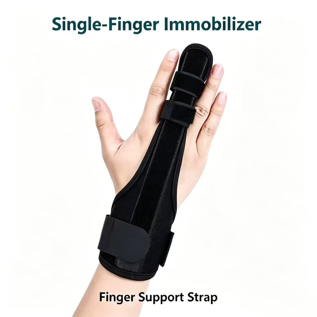 Adjustable Single Finger Immobilizer Splint Brace for Fracture Sprain and Post Surgery Recovery