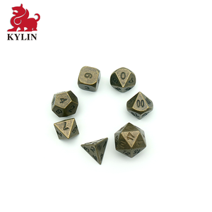 Cobre antiguo de Metal sólido dados poliédricos de cobre Metal juego de dados para calabozos y dragones dados de rol Juegos - Product Image 2