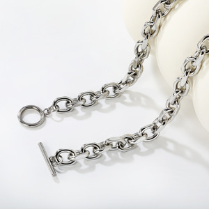 Men's Chunky Cuban Chain Necklace Stainless Steel OT Buckle Hip Hop Style Fashion Jewelry Leisure Gift Wearable Accessory - Product Image 3