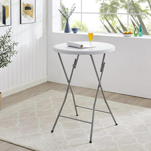 Tavoli Alti da Festa in Vendita, Tavoli Rotondi Pieghevoli in Plastica Bianca all'Ingrosso per Soggiorno, Bistrot e Hotel - Product Image 4