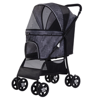 Poussette pliable légère et réglable pour animaux de compagnie, grand espace, pour l'extérieur et les centres commerciaux, chariot de voyage pour chiens et chats