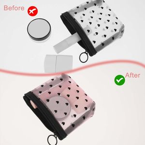 3Pcs <b>Mini</b> Cosmetic Bags Heart Print Mesh Zipper Bags <b>Lipstick</b> Accessories Organizer Makeup Bag for Women - Product Image 5