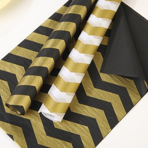 Gold Stamp Irregular Stripes Tissue <b>Paper</b> Double Side Metallized Gift Craft <b>Paper</b> 17gsm Offset Printing Compatible - Product Image 6