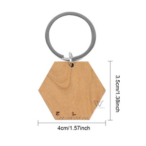 LLavero de madera de bambú en blanco con logotipo personalizado, llavero de coche de Metal de marca Diy para regalo de recuerdo - Product Image 6