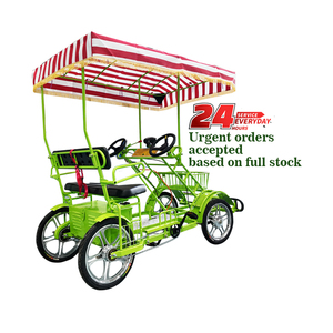 Quadriciclo Elettrico <span class=keywords><strong>a</strong></span> Pedalata Assistita con Batteria al Piombo-Acido Verde Completa, Motore 500W/750W, Bici Surrey <span class=keywords><strong>a</strong></span> Quattro Ruote con Cestino Portaoggetti - Product Image 3