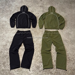Ensemble coupe-vent en nylon personnalisé de haute qualité avec bandes réfléchissantes 3M, veste coupe-vent et pantalon en nylon, ensemble coupe-vent softshell - Product Image 2