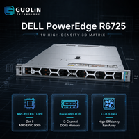 Nouveau serveur rack Dell PowerEdge R6725 1U, 2x AMD EPYC 9005, DDR5 RDIMM, serveur de calcul d'inference IA à alimentation redondante en titane
