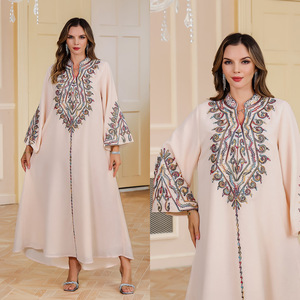 Dubai Djellaba Ropa de <span class=keywords><strong>mujer</strong></span> Abaya Vestido <span class=keywords><strong>Mujer</strong></span> Árabe Señoras Túnica grande Bordado musulmán - Product Image 2