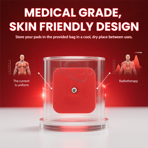 Électrodes carrées TENS personnalisées en usine 5x5 cm avec bouton-pression 3,5 mm, hydrogel auto-adhésif pour physiothérapie, marque privée ODM OEM - Product Image 4