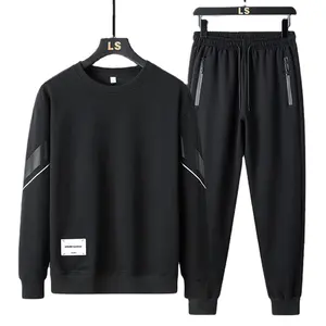 D0829ME02 New Trend Stylish Classic Crewneck Plus Size Tracksuit Men's Sets Sehe Fashion