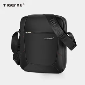 Tigernu T-L5108กระเป๋าแมสเซนเจอร์ผู้ชาย,กระเป๋าสะพายข้างคุณภาพสูงกระเป๋าสะพายคาดลำตัว9.7นิ้วสีดำแฟชั่น