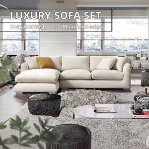 Modern Luxury Fabric Sectional Sofa Set for <strong>Small</strong> Living <strong>Spaces</strong> for Hotels Apartments Reception Areas Light Simple Design - Product Image 2
