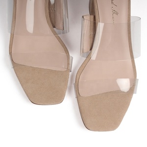 2024 prezzo di fabbrica scarpe da donna in PVC con cinturino trasparente da collina Sexy sandali con tacco quadrato con punta aperta e soletta in PU per l'estate - Product Image 4