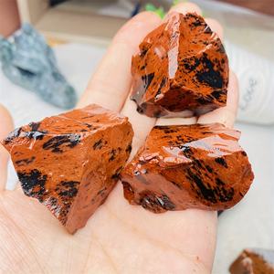 Piedras de Obsidiana Roja Natural al por Mayor, Gemas Negras y Rojas en Bruto para Sanación con Cristales, Fabricación de Joyas, Decoración del Hogar - Product Image 2