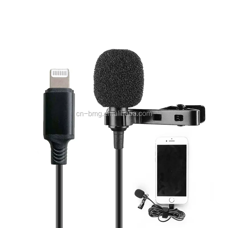 BMG newest mini lapel lavalier iphone microphone mic with clip for Apple Iphone and Ipad interview and speaking