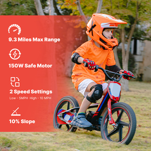 Vélo électrique tout-terrain pour enfants, moto avec accélérateur rotatif, pneu gonflable antidérapant, siège réglable à 2 vitesses pour enfants - Product Image 4