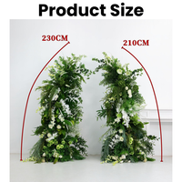 Arche de fleurs artificielles en tissu de soie hautement recommandée, arche de fleurs artificielles vertes pour les arrangements floraux de mariage