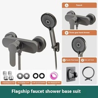 Gun Grey Fine Cuivre Bain Douche Interrupteur Laiton Mitigeur Hôtel Maison Salle De Bains Mitigeur Soft & Rain Spray Pattern